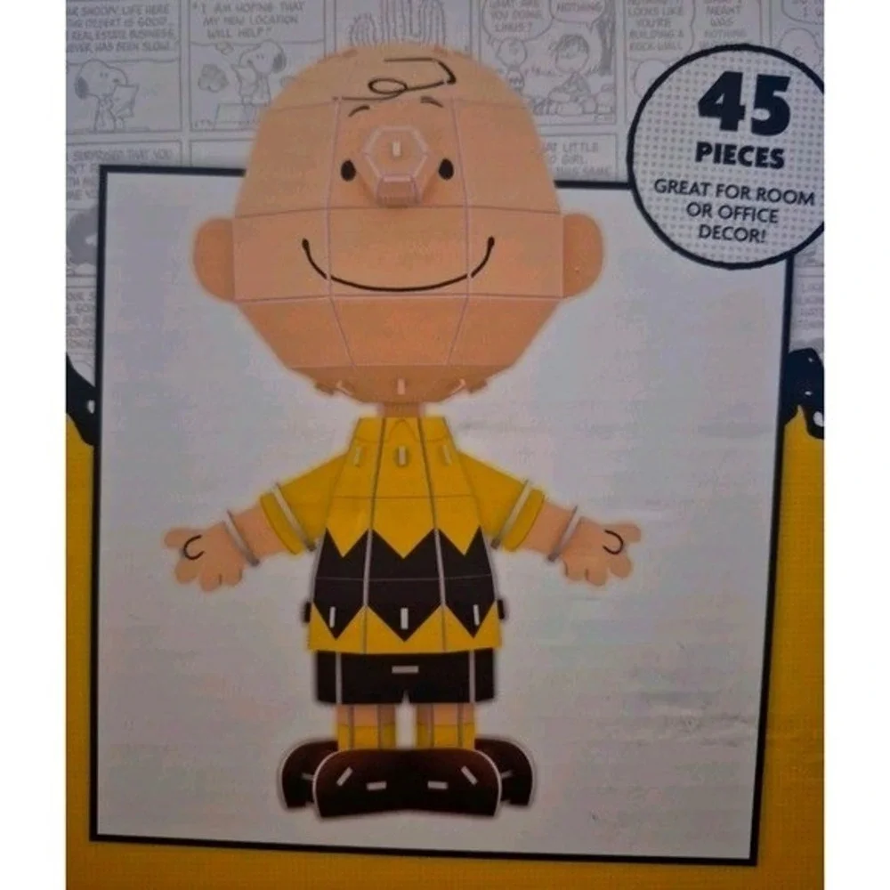 New Peanuts Charlie Brown 3D Puzzle by Toyzon‎ 45 Pieces NIB Sealed Display